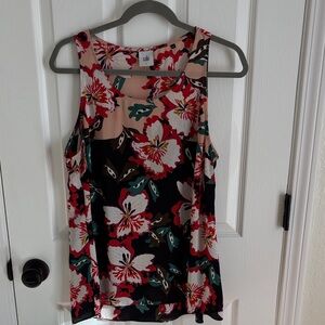 Cabi Floral Sleeveless Top - Black and Red